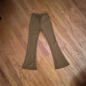 brown flare leggings high waisted